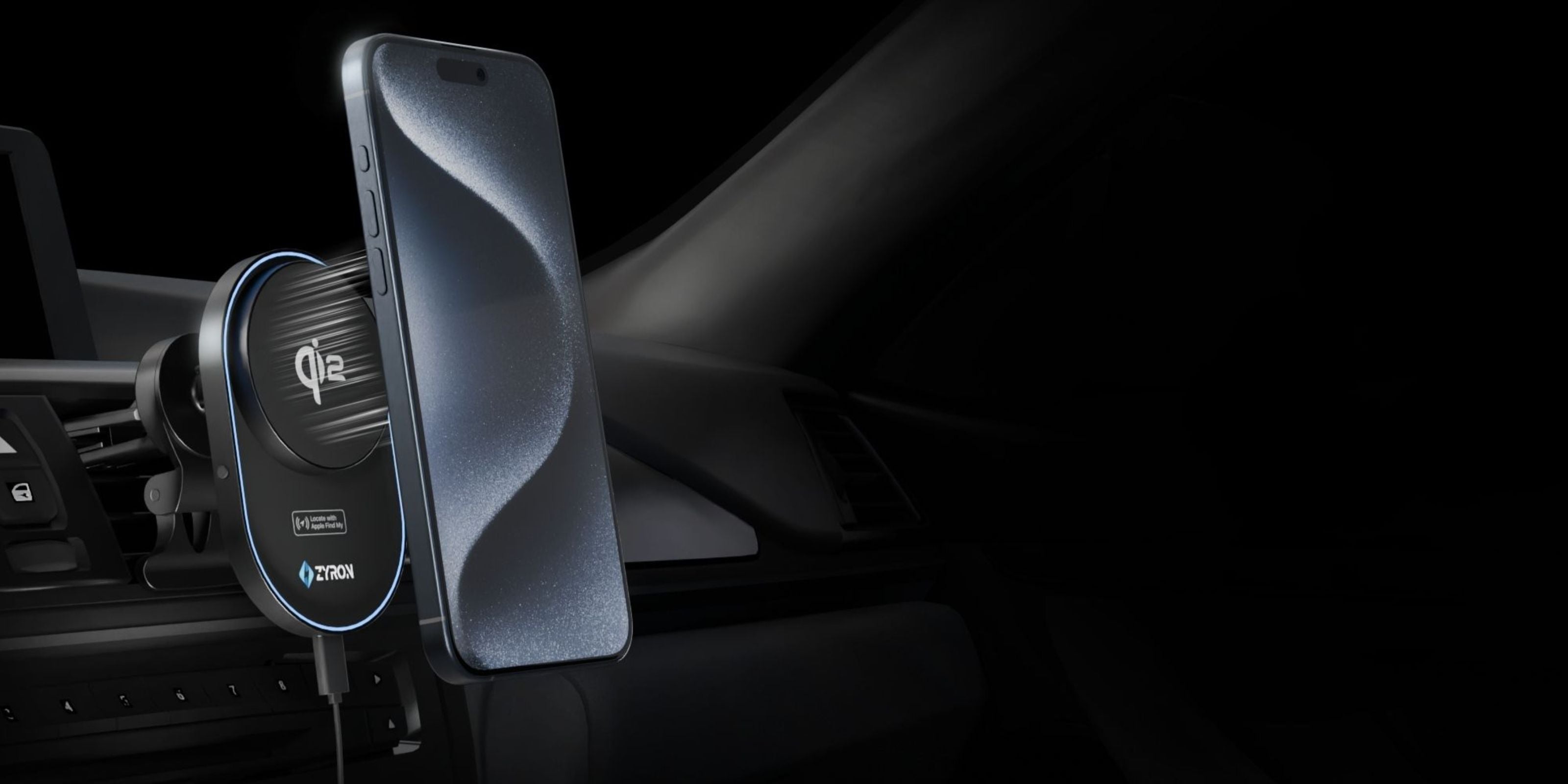 qi2 wireless car charger with apple find my tracker