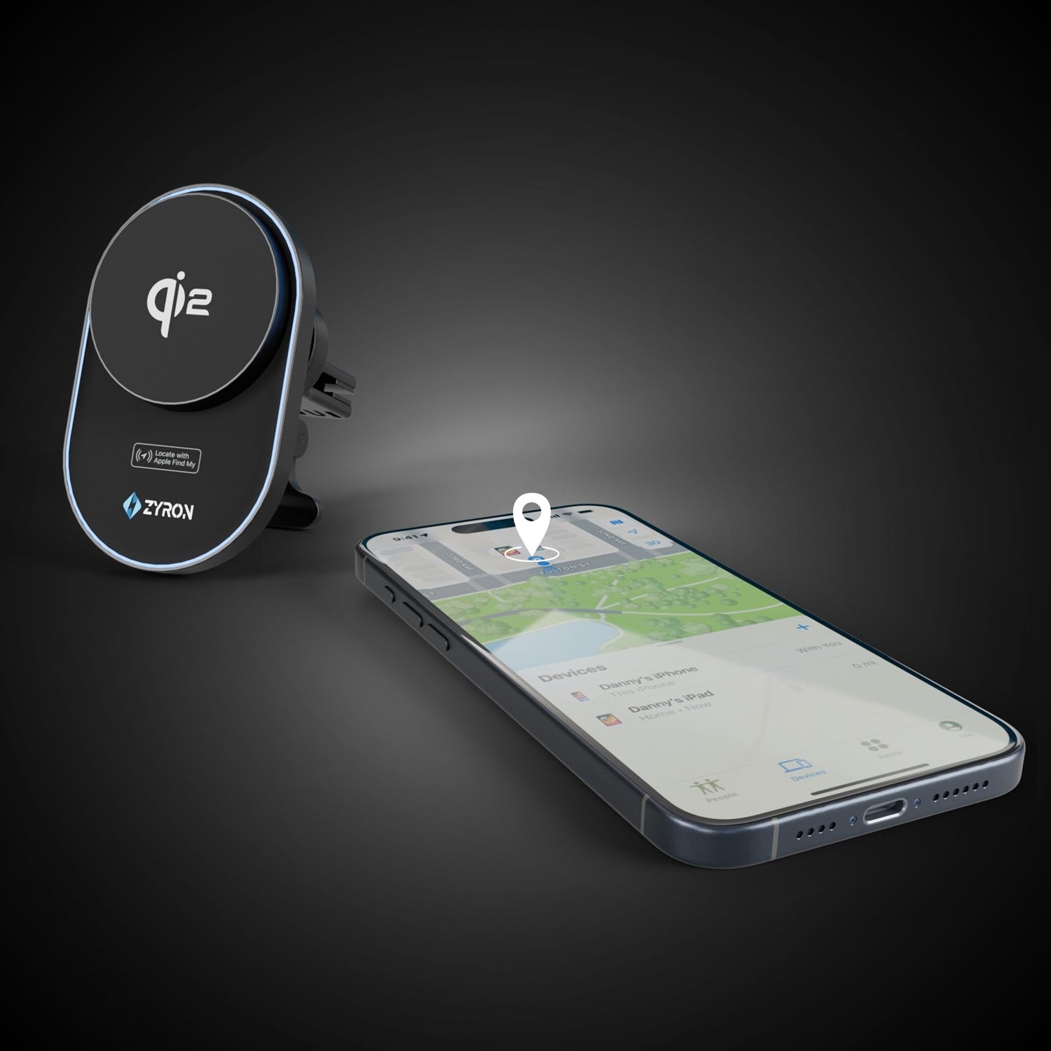 fast wireless car charger with apple find my integration