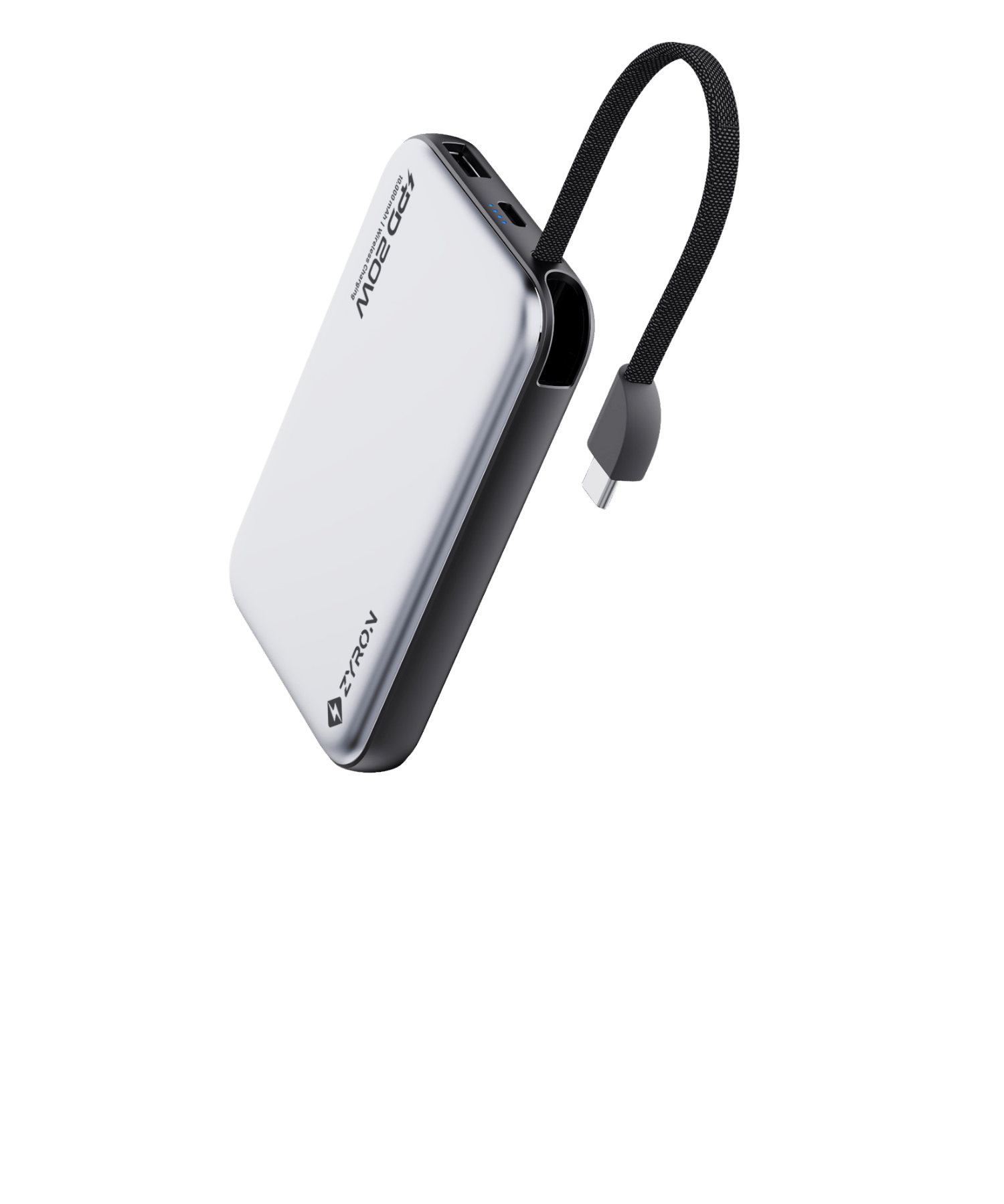 magnetic wireless power bank with builtin cable