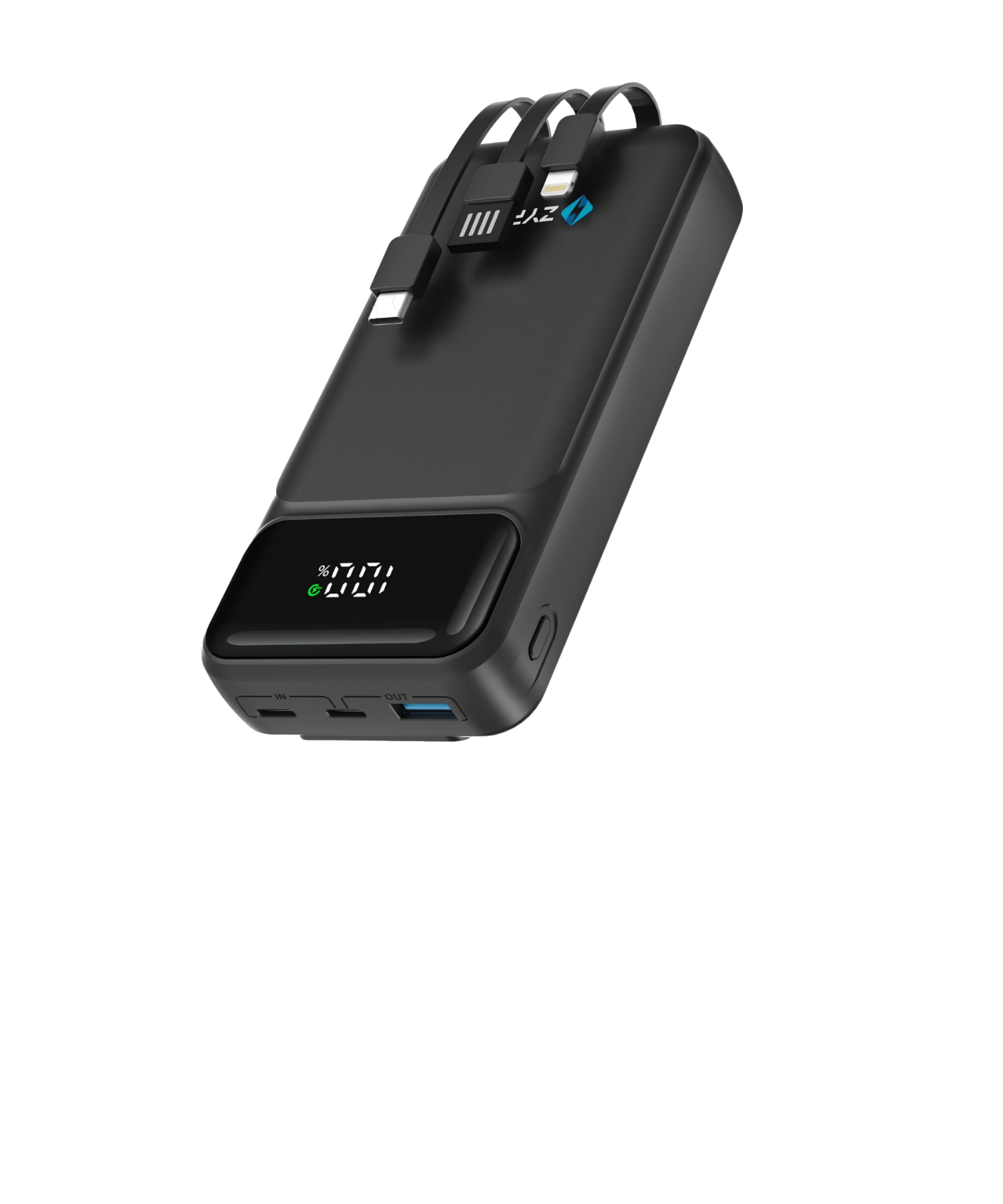 20000mah power pack with built in cables