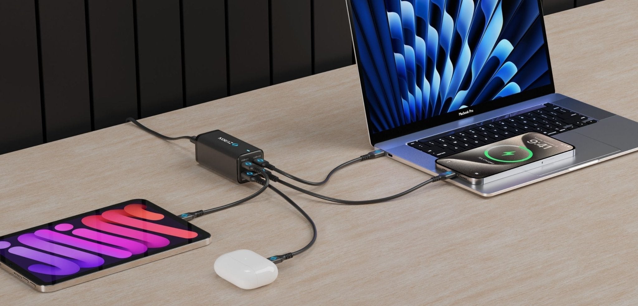 Desktop Charger - Multiple USB Charger Station - Zyron Tech