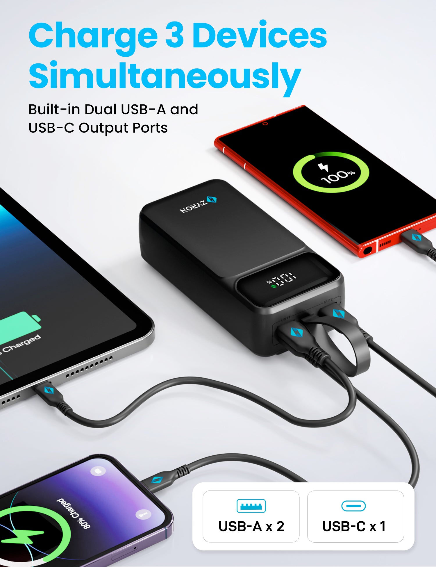 4 port power bank charger