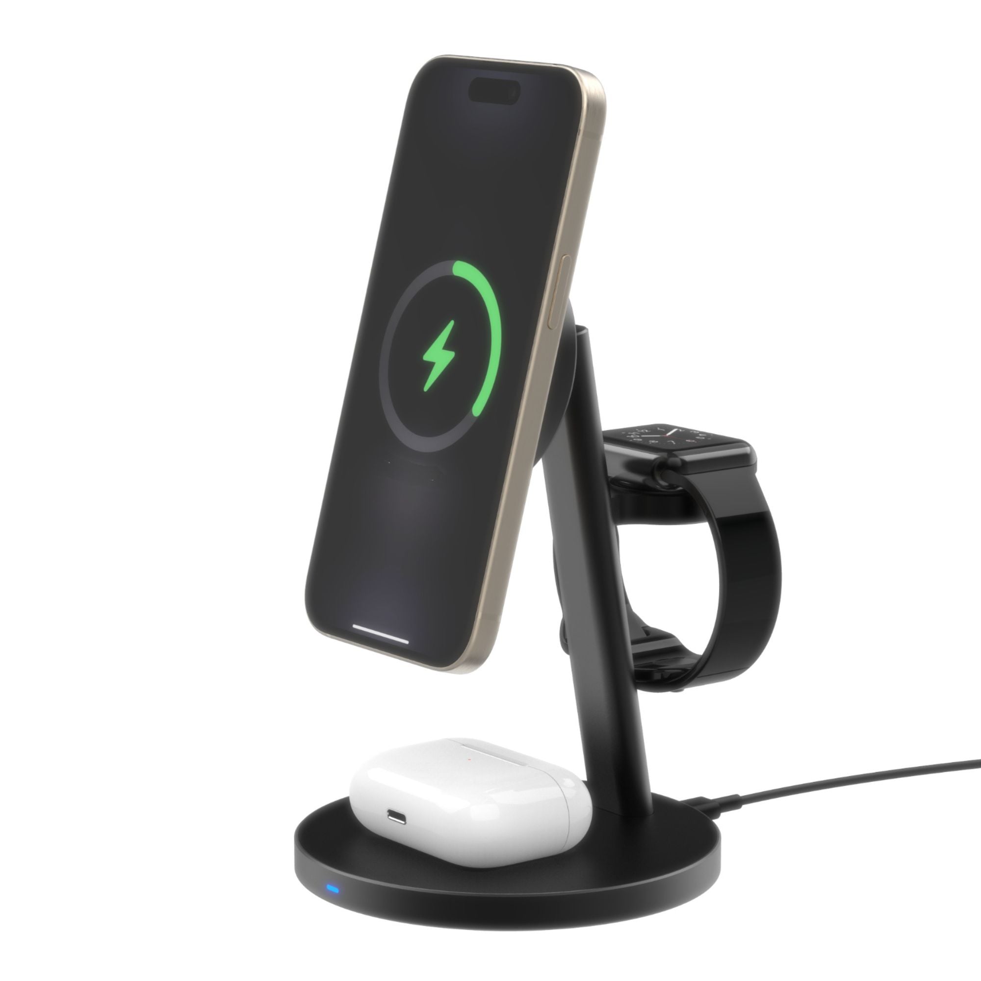 powasnap dock 3 in 1 apple charging station qi2