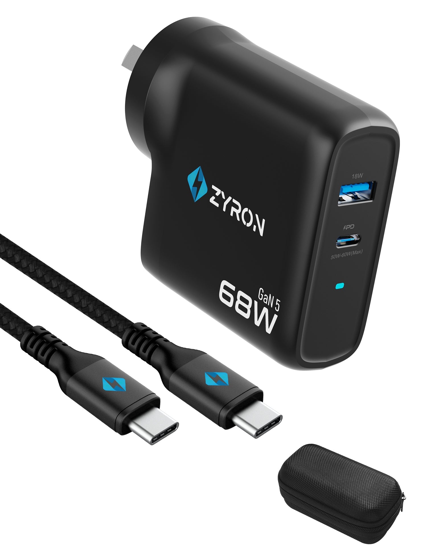 Zyron Powaforce gan charger 68W usb c charger