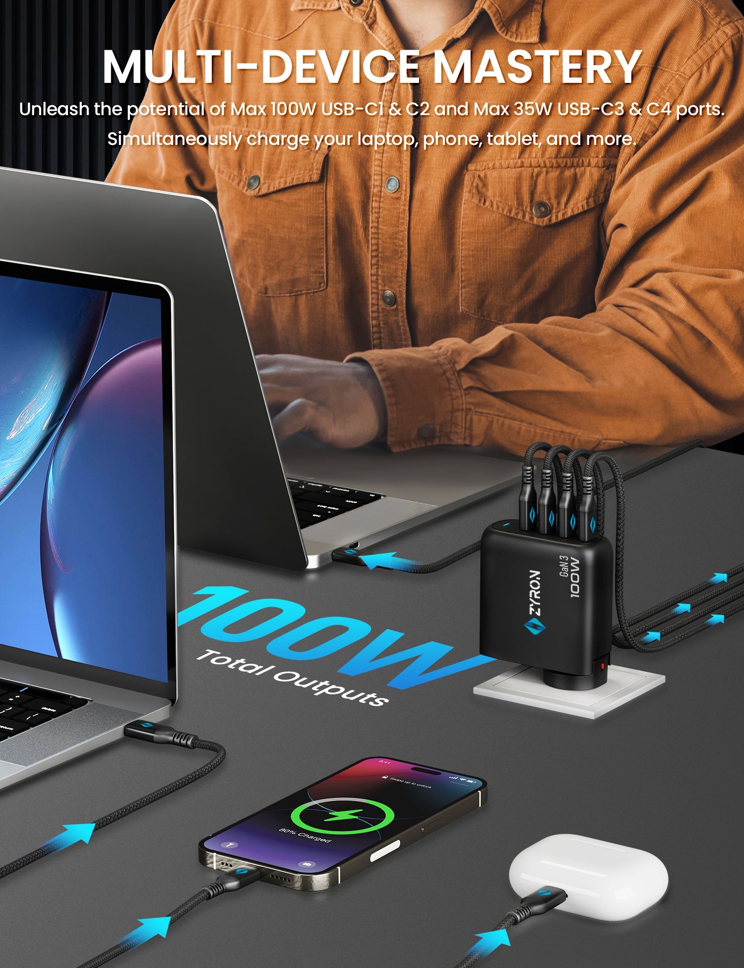 multiple device charging station usb c