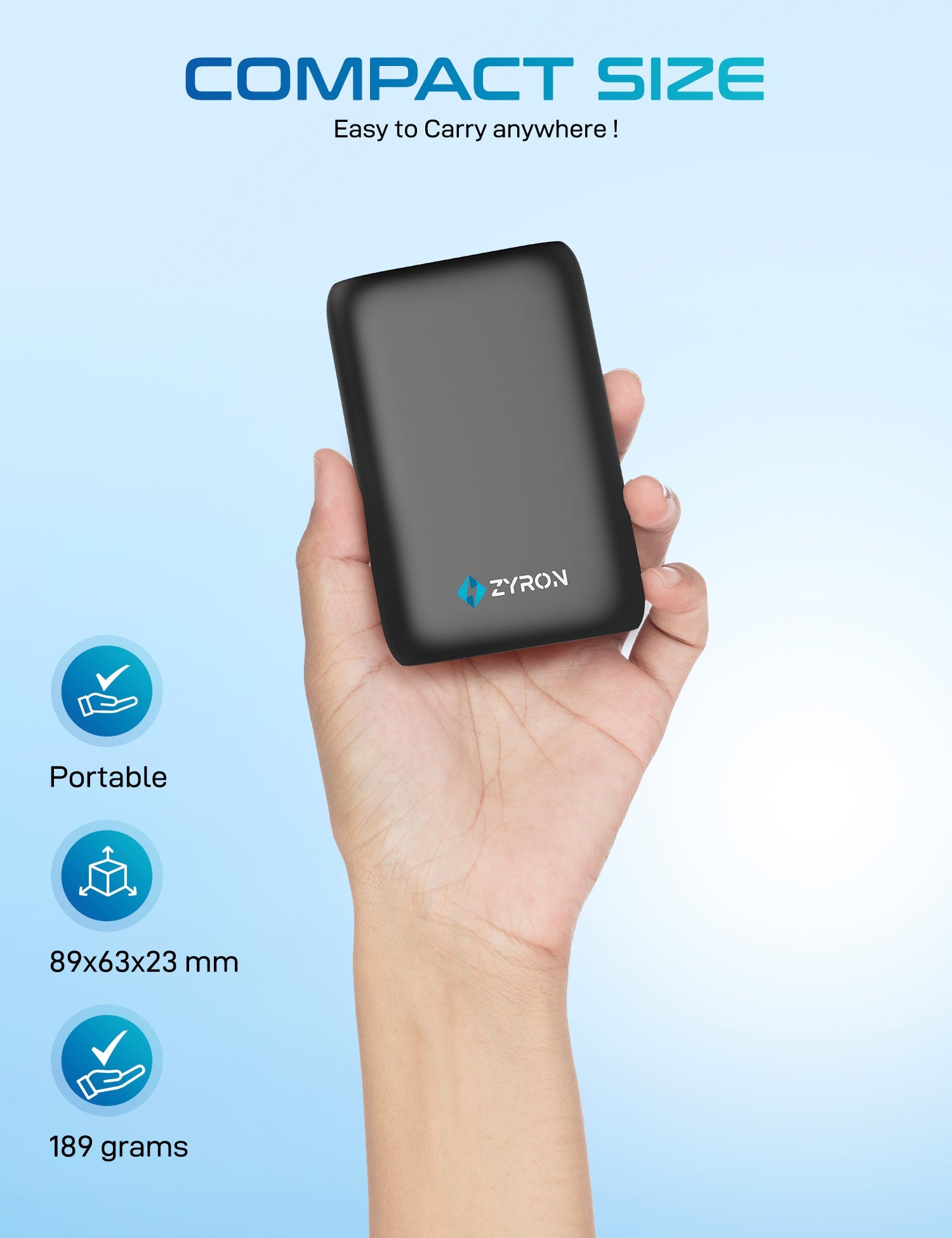 Travelite 10000mAh Power Bank Portable Charger - Zyron Tech